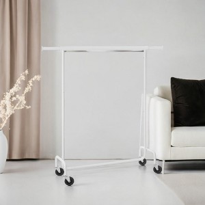 Extendable Hanging Rod Clothes Rack with Wheels Heavy-Duty Garment Rack Freestanding Clothes Rack for Hanging Clothes - 1 of 4