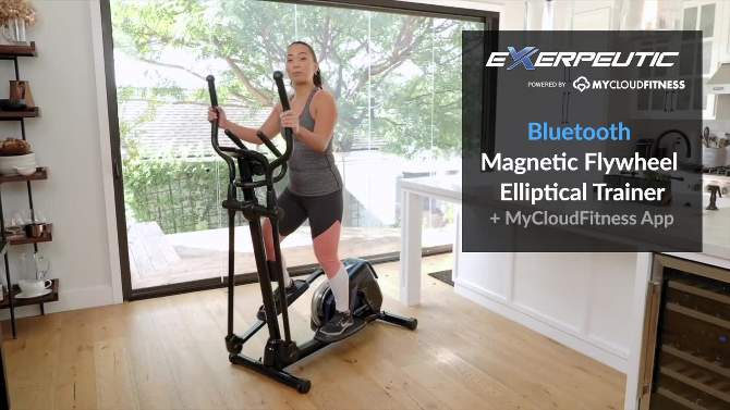 Exerpeutic Magnetic Flywheel Elliptical Trainer Machine with Motion Bluetooth, 2 of 8, play video