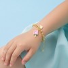 Guili Kids' 14k Gold Plated Charm Bracelet with "Sweet Heart" and Watermelon Charms in Blue, Red, or Pink – Fun and Stylish Look for Any Occasion - 3 of 3