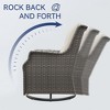 Bestier Patio Wicker Glider Swivel Chairs with Padded Cushion, Outdoor PE Rattan Rocking Chair with Ergonomic High Back for Garden, Porch, Backyard - 3 of 4