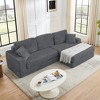 TiramisuBest Right L-Shaped Modular Sectional Sofa, Compressed Corduroy Couch, Unfoldable Bed, Modern Minimalist Sleeper Sofa for Bedroom, Brown - 2 of 4