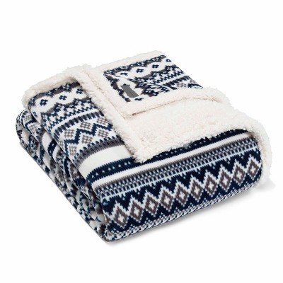 60"x70" Shelton Fair Isle Throw Blanket Blue - Eddie Bauer