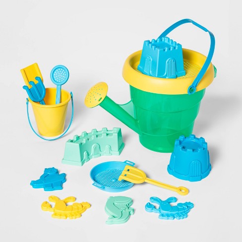 NEW 15 Pieces Beach Sand Toys Set in Zippered Bag Castle Bucket FREE SHIPPING 