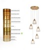 LNC Dolohovstrout  Modern Cylinder  Pendant Lights, Polished Gold with Textured  Glass,1/3/5Light,5.9in/13/5in/13.8in/28.5in - 3 of 4