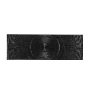 Wood Geometric Handmade Intricately Carved Radial Wall Decor Black - Olivia & May - 1 of 4