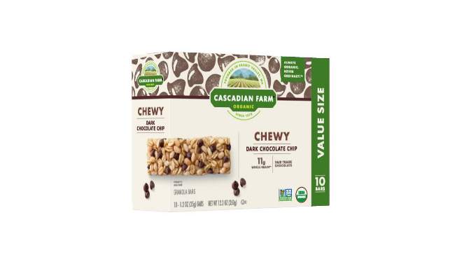 Cascadian Farms Organic Dark Chocolate Chip Chewy Granola Bars - 10ct, 2 of 13, play video