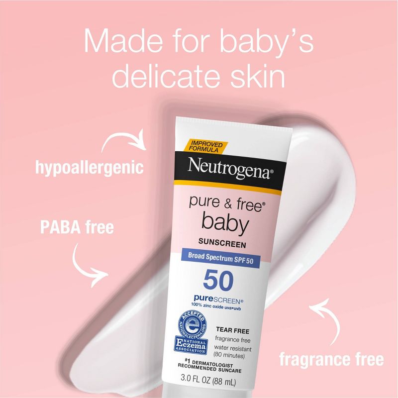 Neutrogena Pure & Free Baby Sunscreen Lotion - SPF 50 - 3 fl oz, 5 of 13