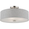 Livex Lighting Dakota 3 - Light Semi-Flush Mount in  Brushed Nickel/Shiny White - 3 of 3