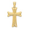Black Bow Jewelry 14k Yellow Gold Diamond-Cut Milgrain Cross Pendant - 3 of 4