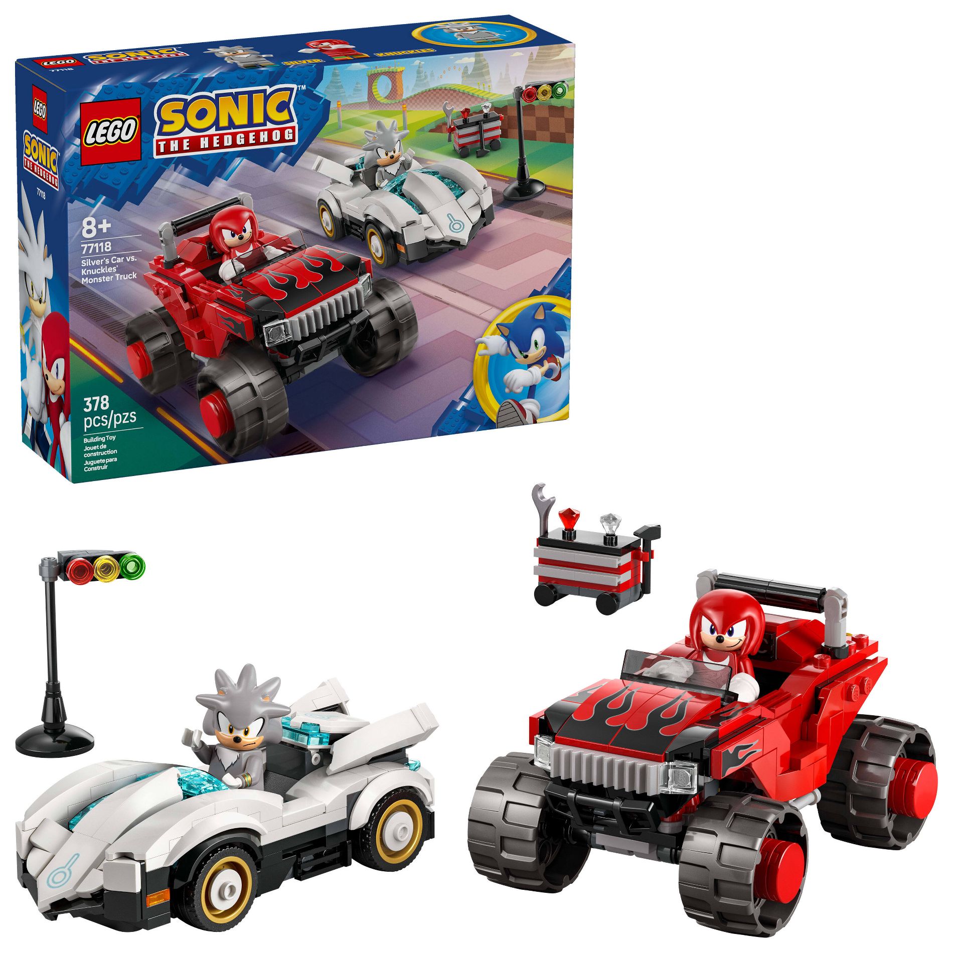 LEGO Sonic the Hedgehog Silver’s Car vs. Knuckles’ Monster Truck 77118
