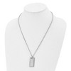 Black Bow Jewelry Men's Stainless Steel Small Rectangle Dog Tag Necklace, 22 Inch - 3 of 4