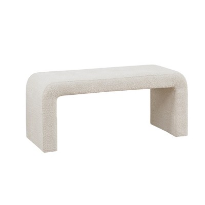 LIVN CO. Boucle Cream Accent Bench