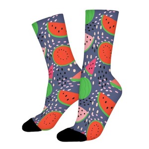 Summer Fruit Watermelon Women Printed Crew Socks Funny Funky Socks Soft Polyester Novelty Gifts for Artists Men - 1 of 1