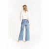 Women's High Rise Raw Hem Cargo Pants - Oat New York - 2 of 3