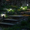 LumaBase Solar-Powered Ground Lights, Black Window - Set of 4 - 3 of 4