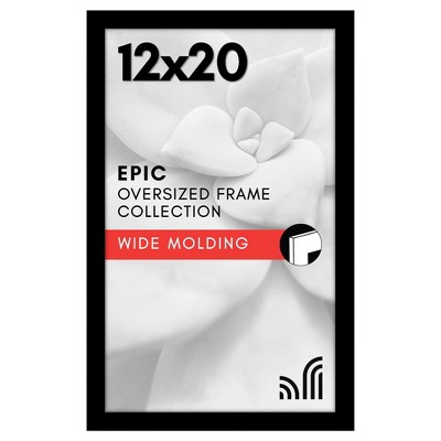 Americanflat 12x20 Picture Frame with Polished Plexiglass - Black Picture Frame - Epic Collection - Black