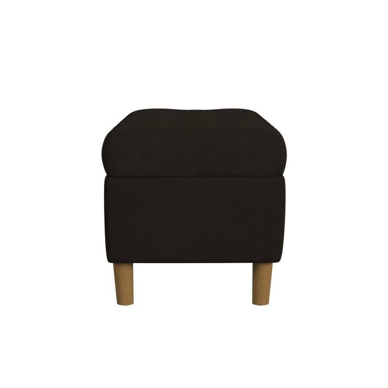 Button Tufted Storage Bench with Cone Wood Legs - HomePop, 3 of 10