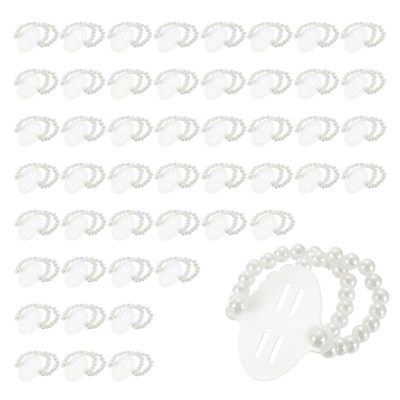 Unique Bargains Pearl Elastic DIY Wedding Bracelets White