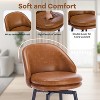 Counter Height Bar Stools Set of 2, 26 Inch Swivel Barstools with Back and Metal Legs for Kitchen Counter, Modern Upholstered Stools Island Chairs - 3 of 4