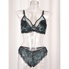 Agnes Orinda Women Plus Size Underwire Floral Lace Mesh Push-Up 2-Hook Lace Trim Bra and Panty Set - 2 of 4