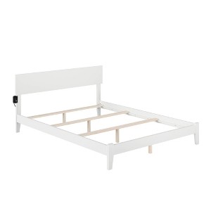 King Orlando Traditional Bed White - AFI: Hardwood Frame, USB Port, Adjustable Height - 1 of 4