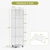 Kumasinova 4-Tier Glass Display Cabinet,Tempered Glass Showcase on Wheels with Acrylic Shelves & Lock,Storage Rack for Living Room,Bedroom - 2 of 4