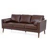 VYNXARIA Small Sofa Couch 76.97 in£¬Brown 3 Seat Comfy Couches for Living Room, Mid Century Modern Couch with iron wood structure,Soft Cushion Sofa - 3 of 4