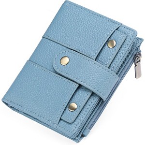 Clotth Wallet for Women - RFID Blocking Leather with 4 ID Windows, 14 Card Slots & Zip Coin Pocket - Perfect for Everyday Carry,Travel - 1 of 4