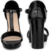 Perphy Women's Platform T-Strap Chunky Heels Ankle Strap Textured Sandals - 2 of 4