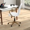 Emma and Oliver Modern Upholstered Mid-Back Home Office Chair with Arms and 5 Star Base - 4 of 4