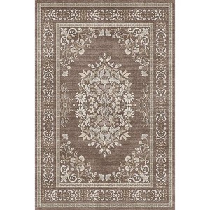 Acekool Washable Kitchen Rug,Non-Slip Indoor Hallway Runner, Soft Low Pile Vintage Distressed Area Rugs for Laundry, Bedroom, Amber - 1 of 4
