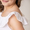 Hope & Henry Girls' Ruffle Collar Button Front Eyelet Romper, Toddler - 4 of 4