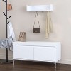 ORRD Wall-Mounted Entryway Shelf & Bench Set with Hooks - Modern White Closed Storage - 2 of 4