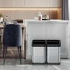 10.6 Gallon Dual Compartment Trash can, Stainless Steel Garbage Can, Open Top Kitchen Waste Bin - 4 of 4