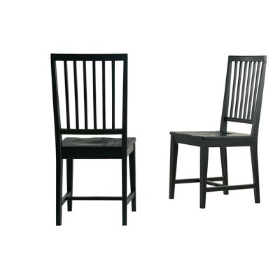 Set of 2 Vienna Wood Dining Armless Chairs Black - Alaterre Furniture