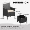Acekool 3-Piece Outdoor Patio Furniture Set – Weather-Resistant Rattan Seating with Upholstered Cushions & Glass Storage Coffee Table - 2 of 4