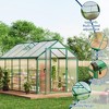 homfan Greenhouse for Outdoors,Polycarbonate Greenhouse with Roof Vent, Aluminum Walk-in Greenhouse for Outside Garden Backyard, Patio, Lawn - 4 of 4