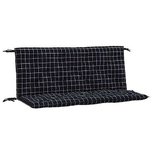 vidaXL Indoor/Outdoor Bench Cushions 2 pcs, Water-Repellent, Black Check Pattern 47.2"x19.7"x2.8" - 1 of 4