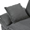 NicBex 80.3 Inch Modern Corduroy Curved Sofa,Upholstered Couch with 2 Throw Pillows for Living Room,Bedroom,Office,Apartment - 4 of 4