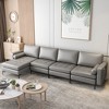Costway Modular L-shaped Sectional Sofa with  Reversible Chaise & 4 USB Ports Coral Pink/Grey - 3 of 4