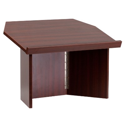 Mahogany Foldable Tabletop Lectern with Slanted Top and Ledge