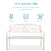 Best Choice Products Outdoor Steel Bench Garden Patio Porch Furniture w/ Floral Design Backrest - 3 of 4