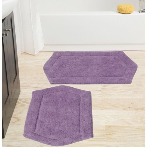 Home Weavers Inc Allure Collection Purple Cotton 5-Piece Bath Rug Set