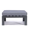 LeisureMod Chelsea Outdoor Patio Ottomans Set of 2, Black Aluminum with Cushions – Weather-Resistant Footstools for Patio and Garden - 4 of 4