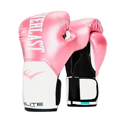Everlast Pro Style Elite Exercise Workout Training Boxing Gloves For Sparring Heavy Bag And Mitt Work Size 12 Ounces Pink White Target