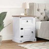 vidaXL Nightstand Storage Cabinet Table with Drawer Mexican Pine Corona Range - White - 2 of 4