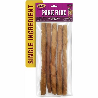 Cadet 10 Inch Pork Rawhide Roll Twists (5 Pack)