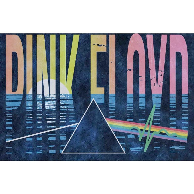 Pink Floyd Sea Design Logo Men's Charcoal Heather Gray Graphic Tee, 2 of 4