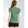 Allegra K Women's Chiffon Ruffle Flutter Sleeves Half Placket V Neck Dot Print Blouse - 4 of 4