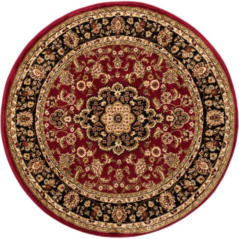 Noble Medallion Red Persian Floral Oriental Formal Traditional 8 Round ...